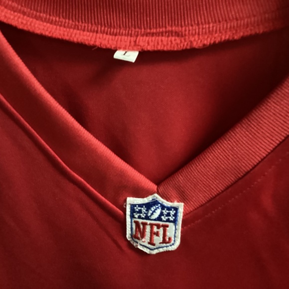 NFL 49ers Legend Riki Ellison #50 Signed Red Jersey Size L - Picture 5 of 12